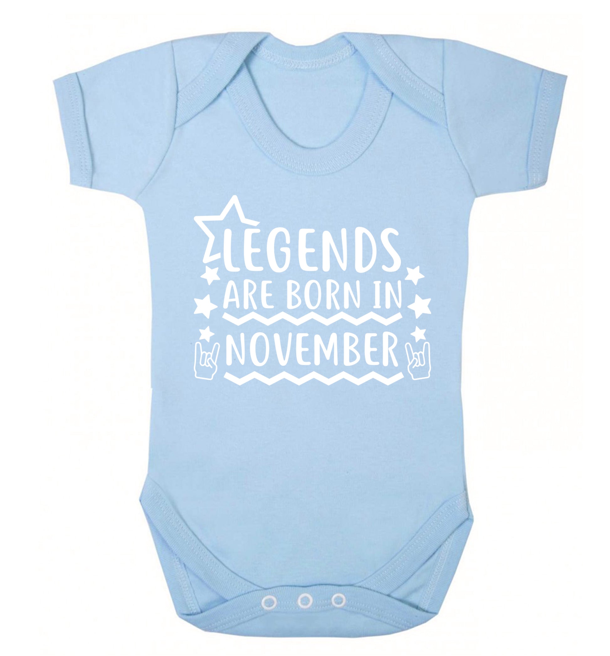 Legends are born in November Baby Vest pale blue 18-24 months