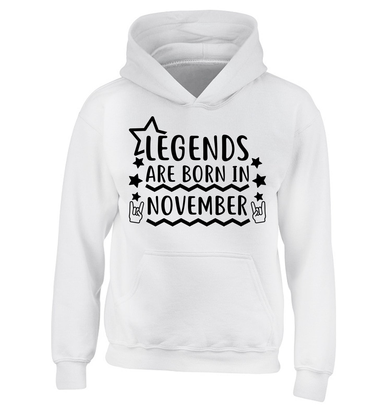 Legends are born in November children's white hoodie 12-13 Years