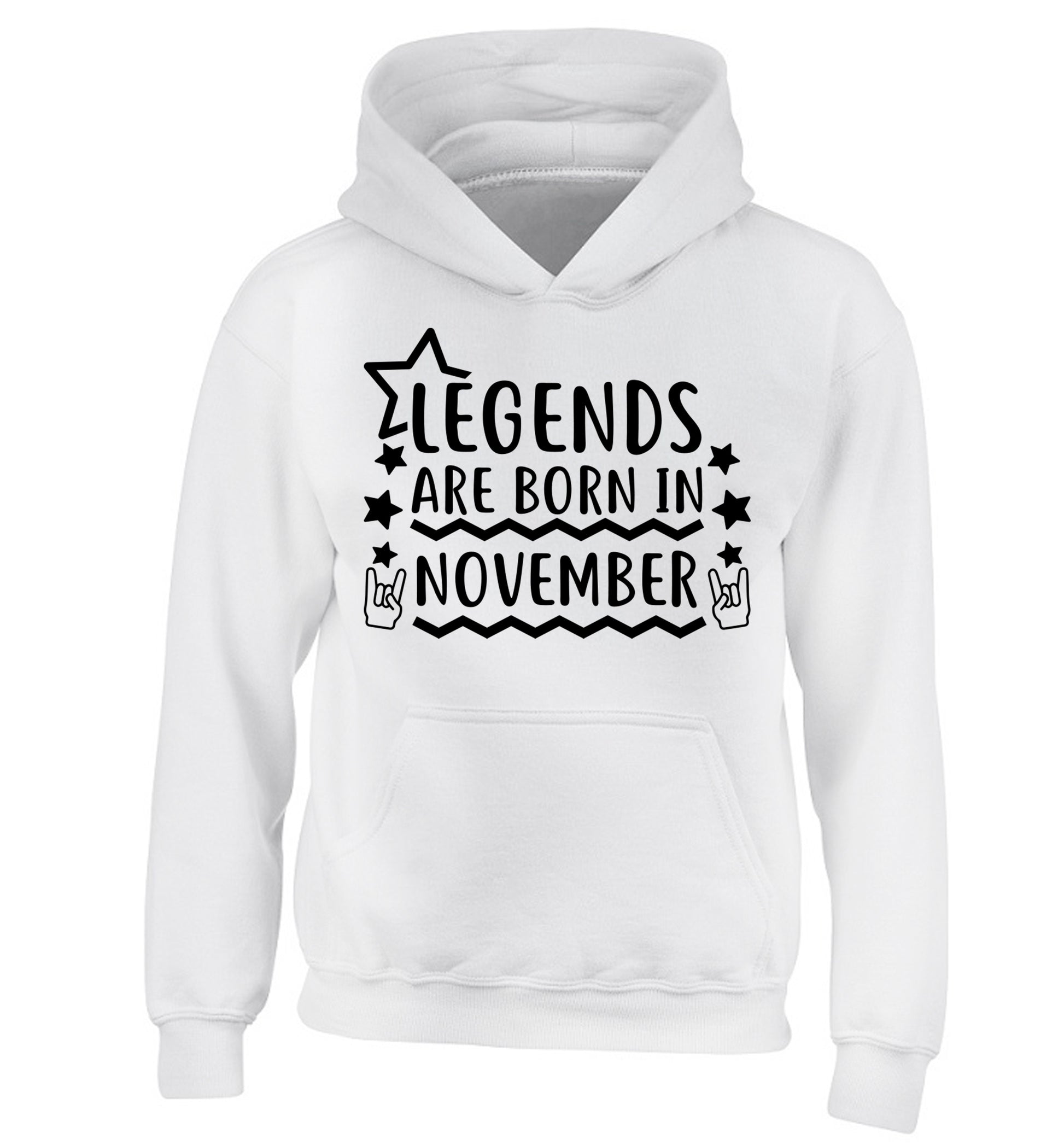 Legends are born in November children's white hoodie 12-13 Years