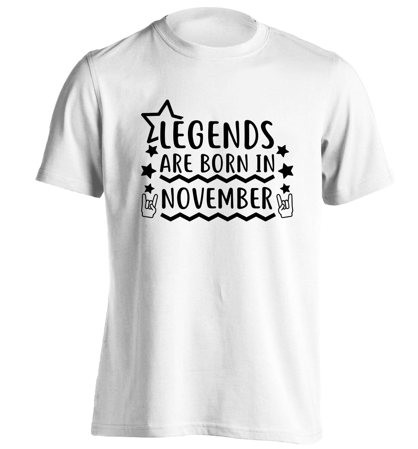 Legends are born in November adults unisex white Tshirt 2XL
