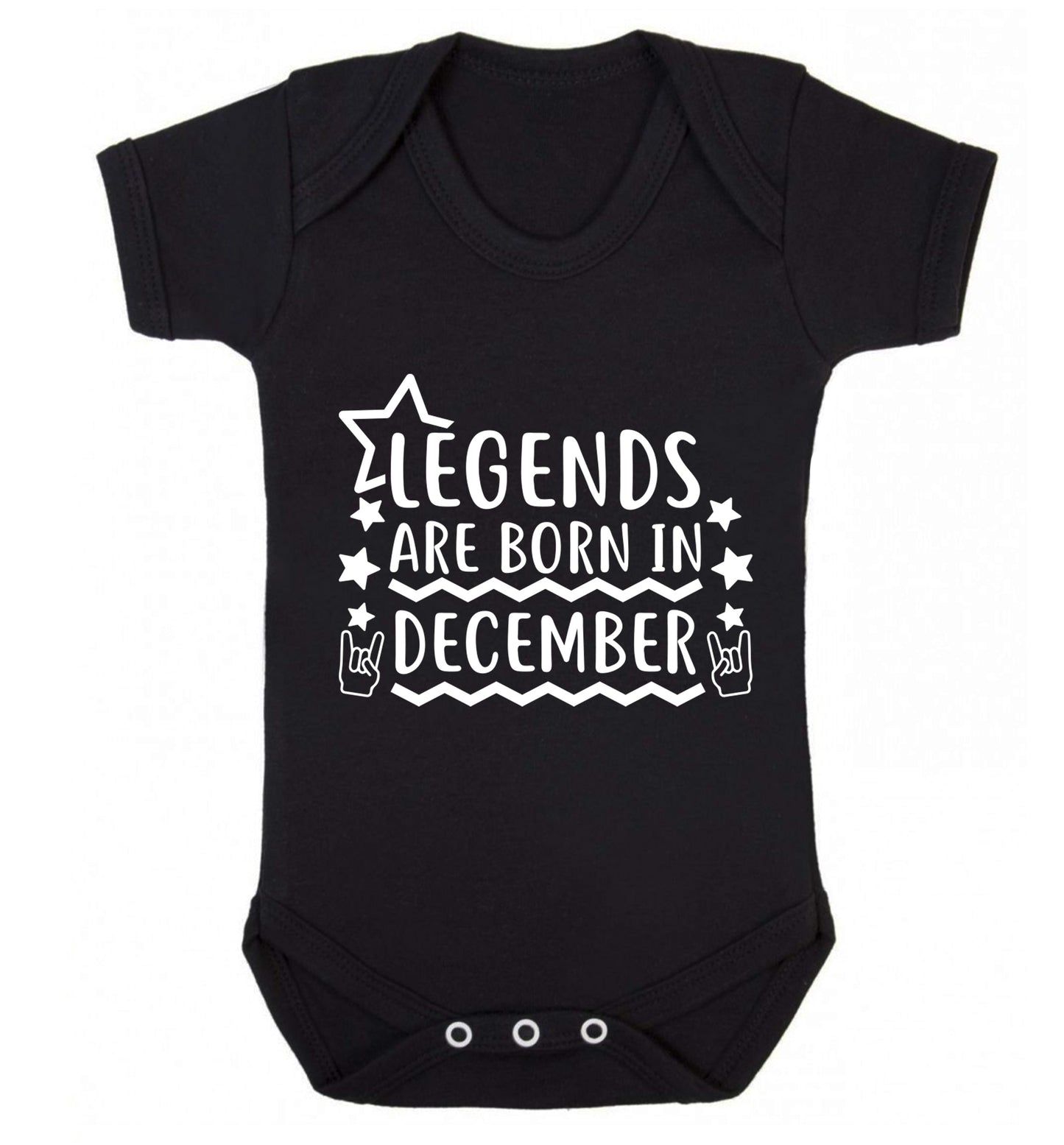 Legends are born in December Baby Vest black 18-24 months