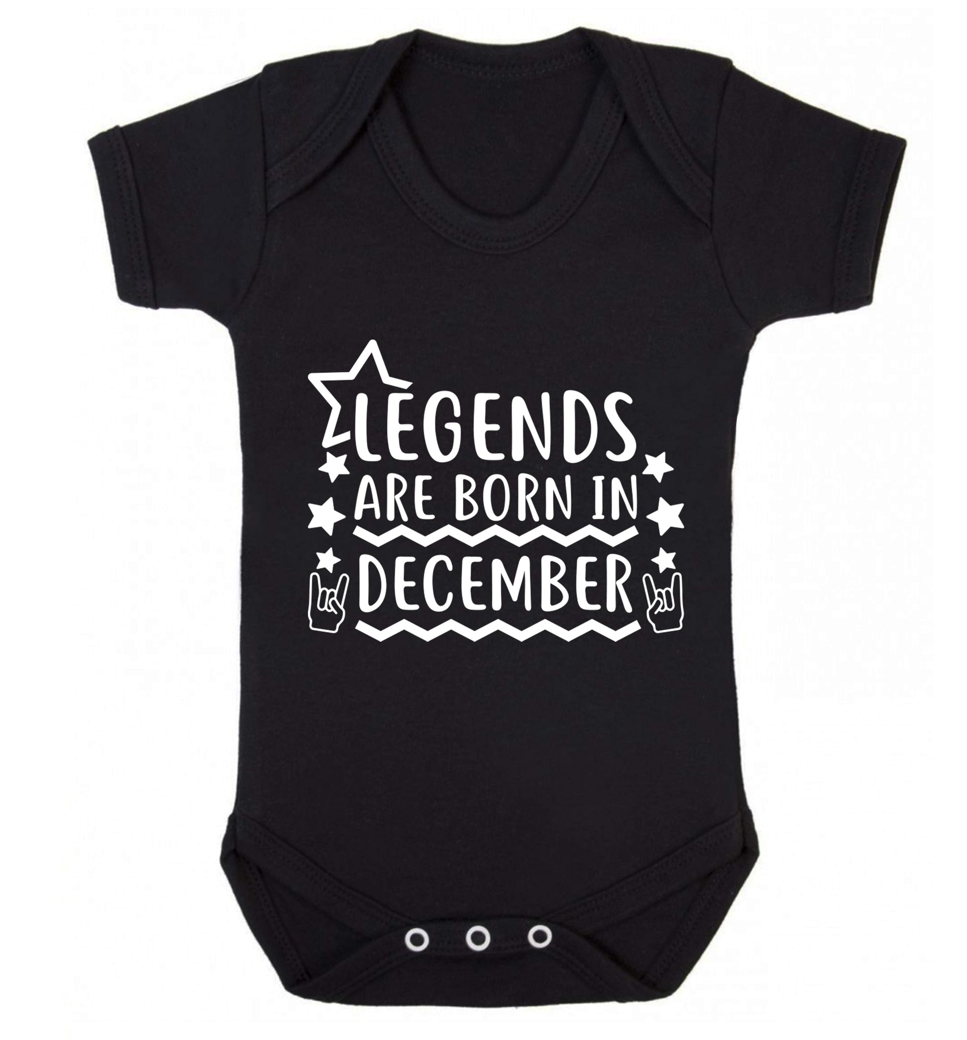 Legends are born in December Baby Vest black 18-24 months