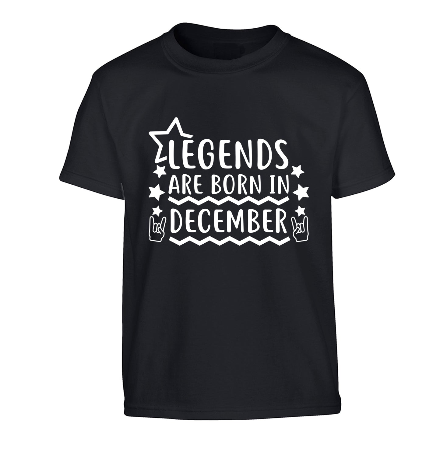 Legends are born in December Children's black Tshirt 12-13 Years