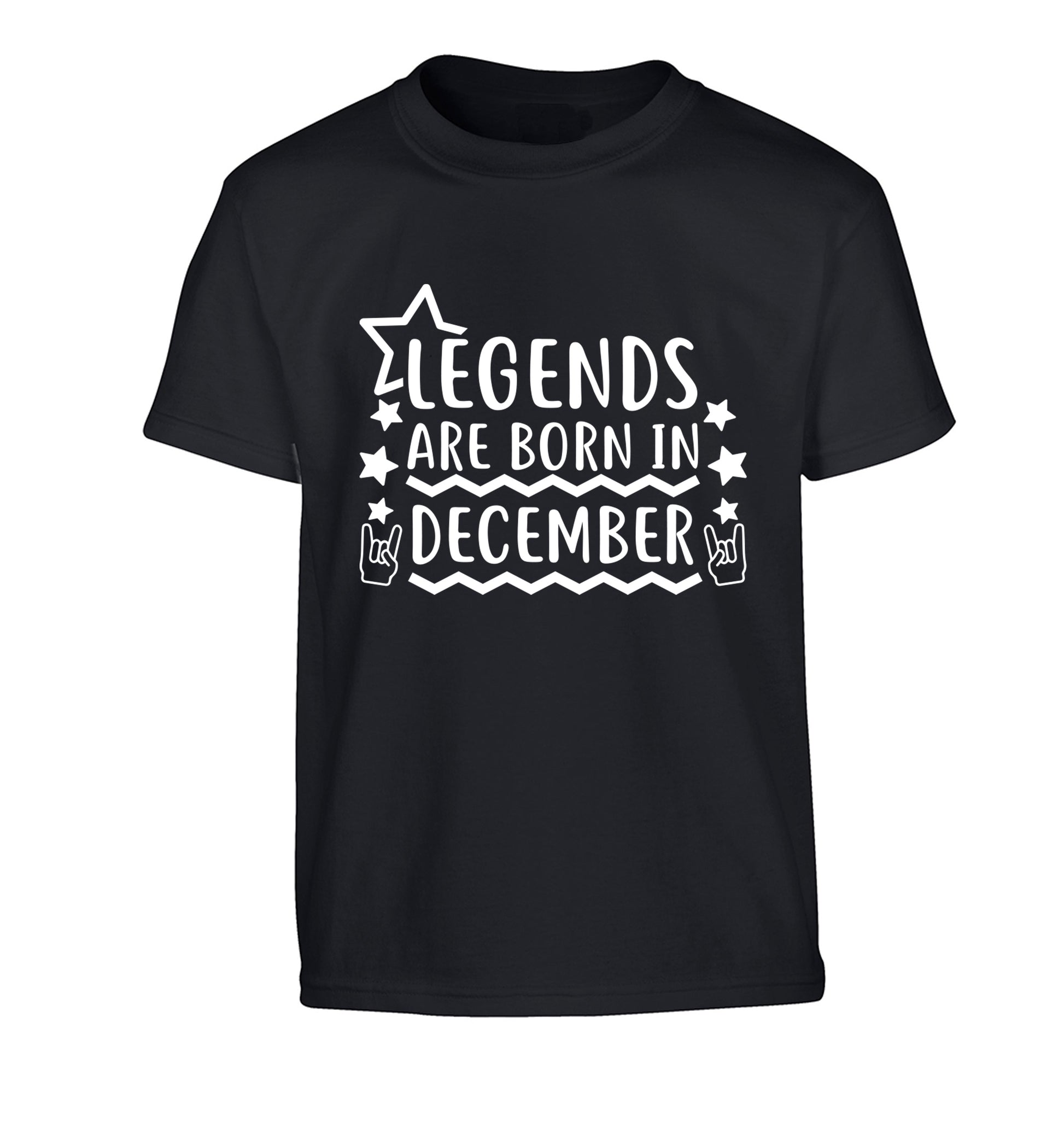 Legends are born in December Children's black Tshirt 12-13 Years