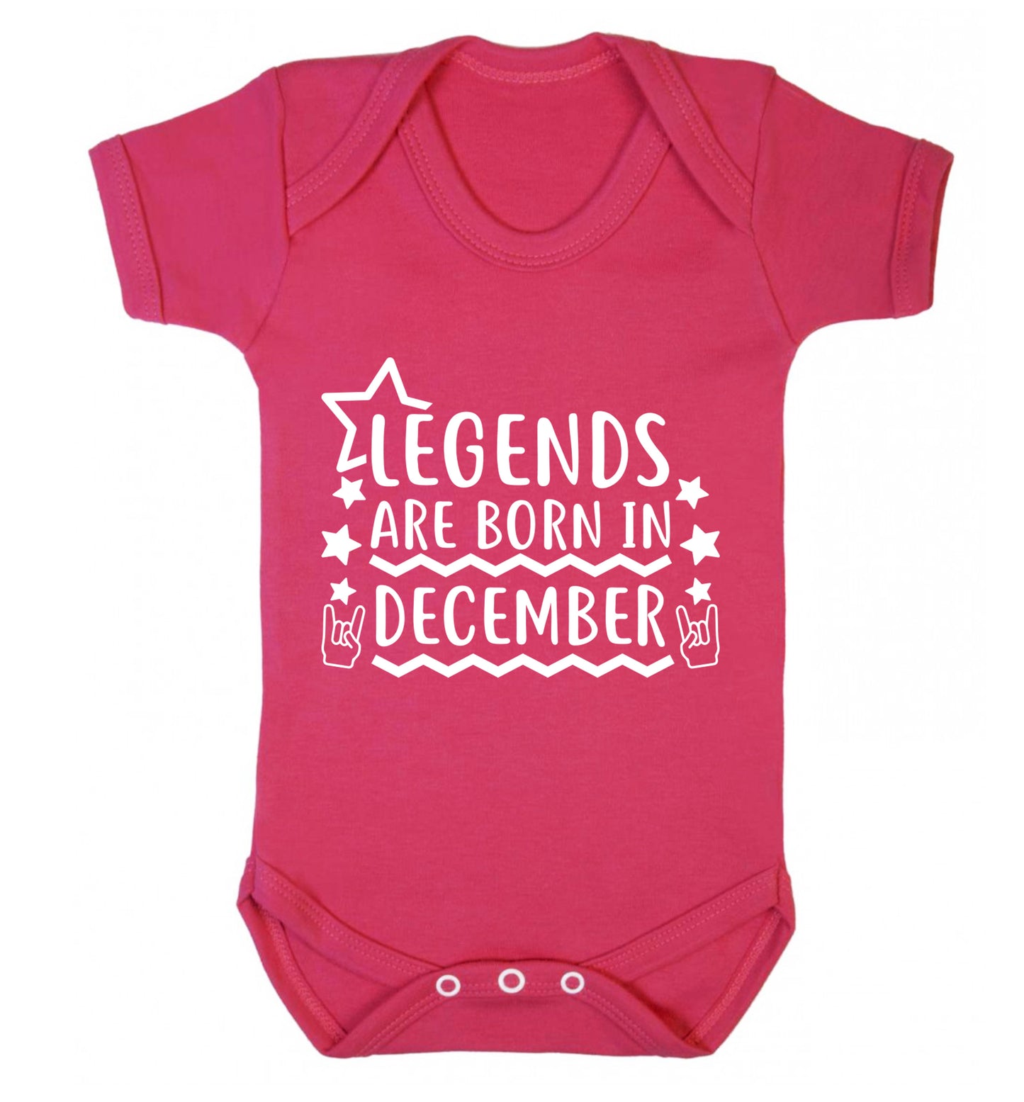 Legends are born in December Baby Vest dark pink 18-24 months