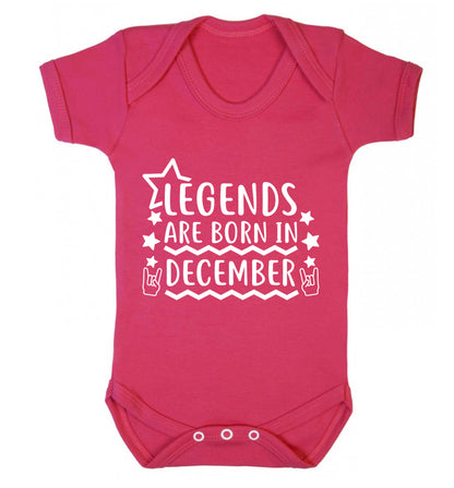 Legends are born in December Baby Vest dark pink 18-24 months