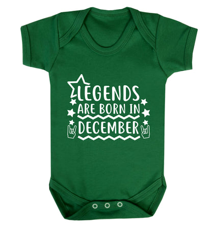 Legends are born in December Baby Vest green 18-24 months