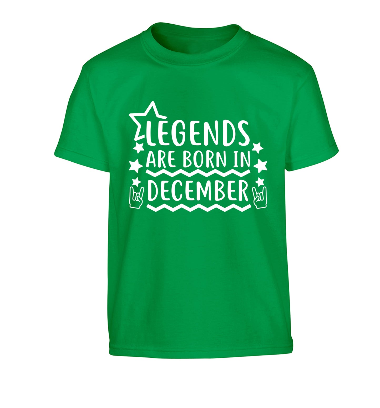 Legends are born in December Children's green Tshirt 12-13 Years