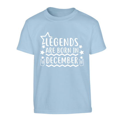 Legends are born in December Children's light blue Tshirt 12-13 Years