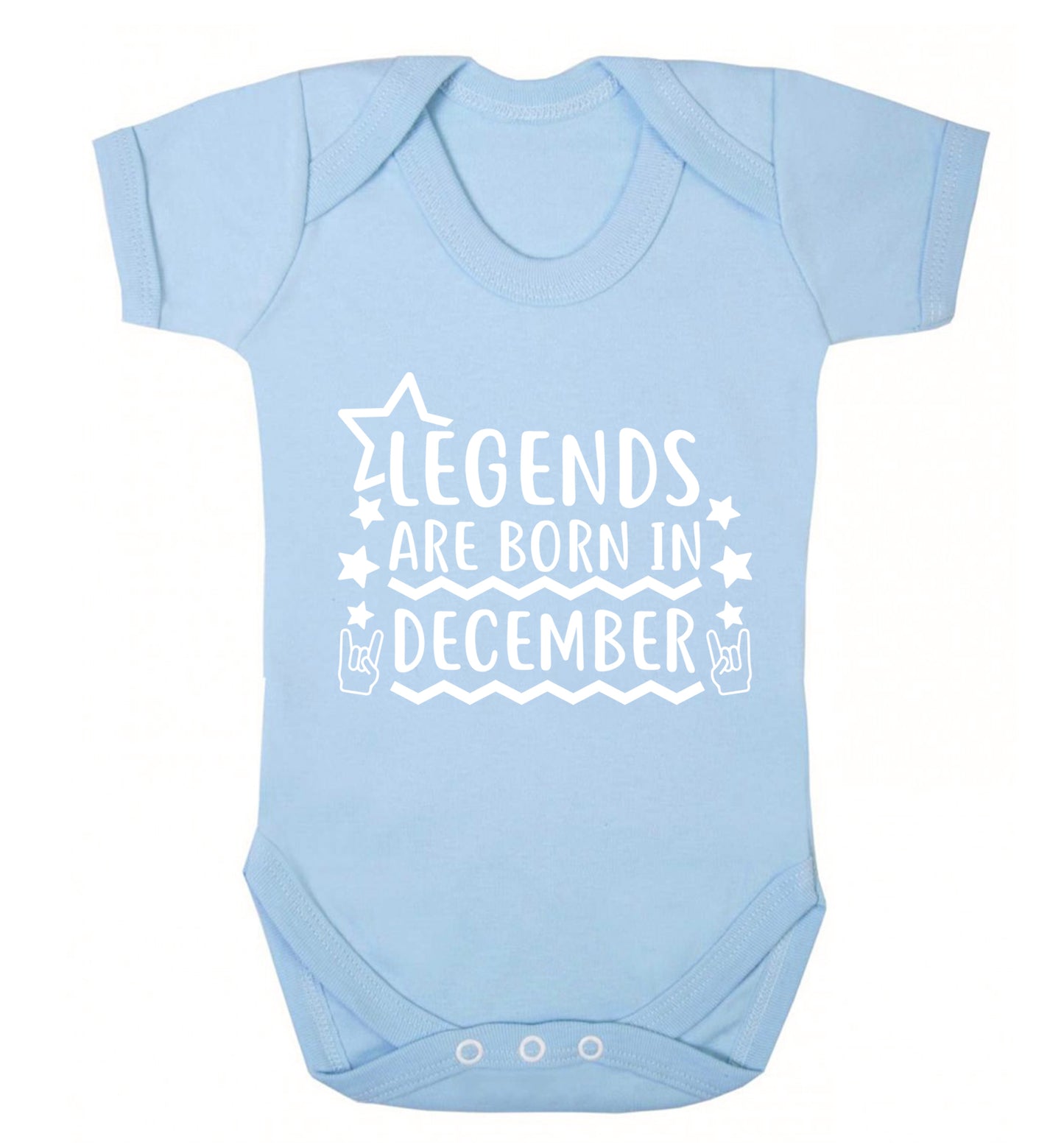 Legends are born in December Baby Vest pale blue 18-24 months