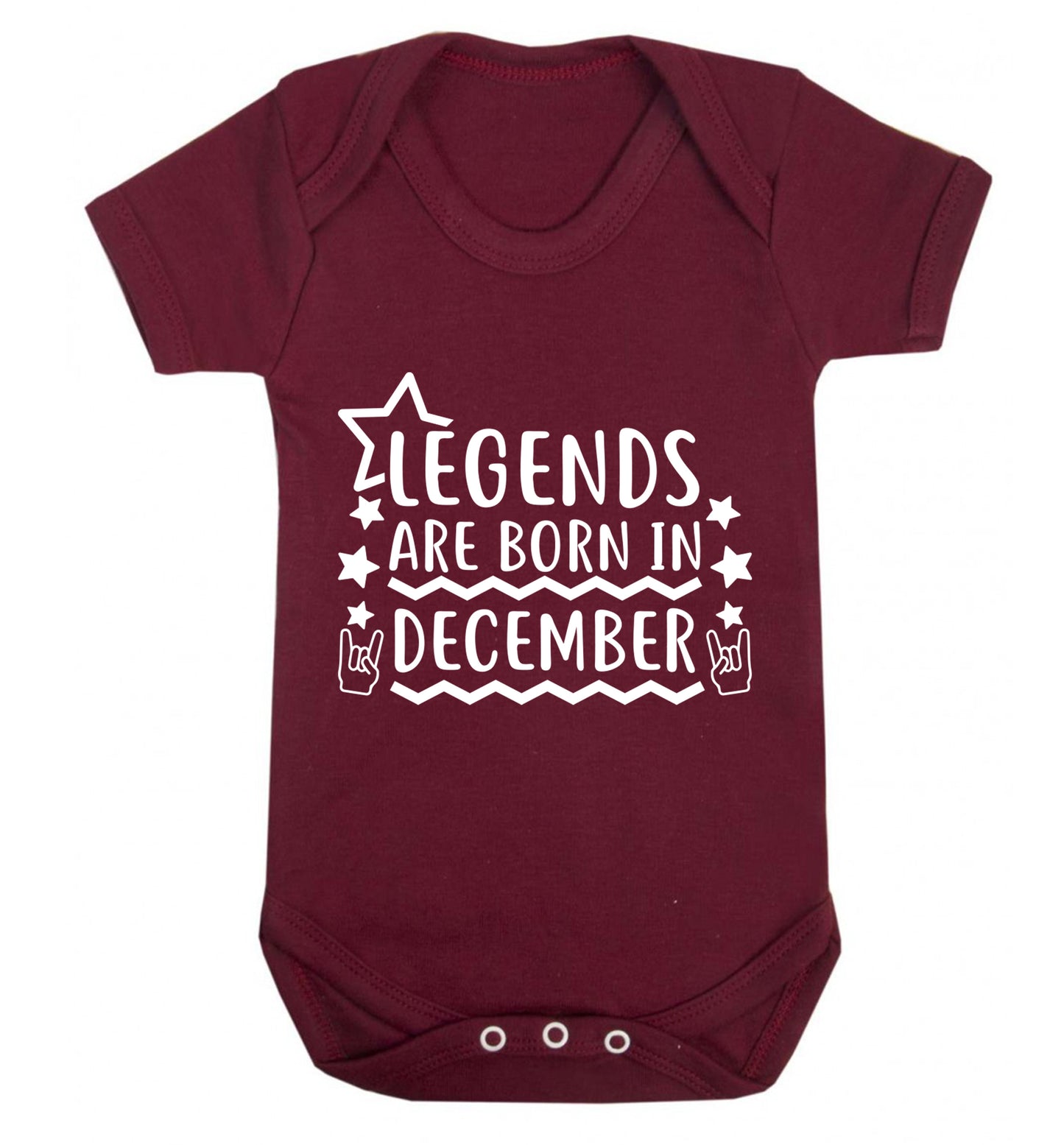 Legends are born in December Baby Vest maroon 18-24 months