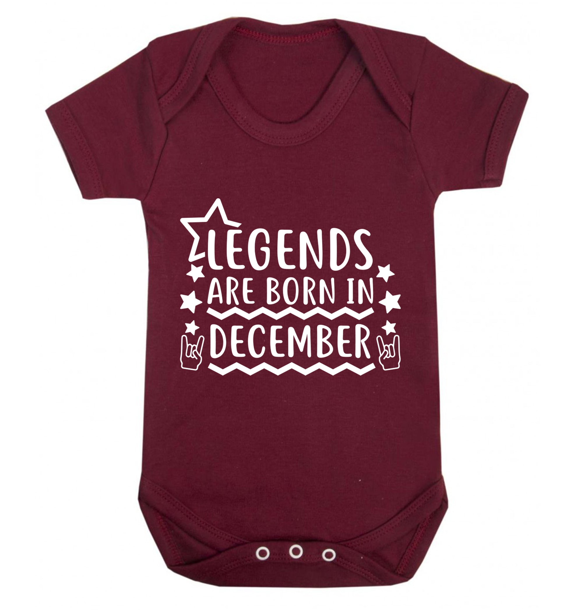 Legends are born in December Baby Vest maroon 18-24 months