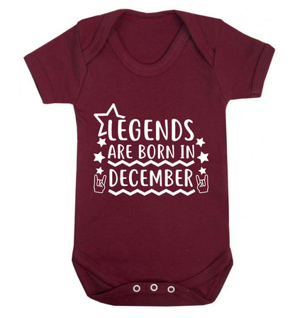 Legends are born in December Baby Vest maroon 18-24 months