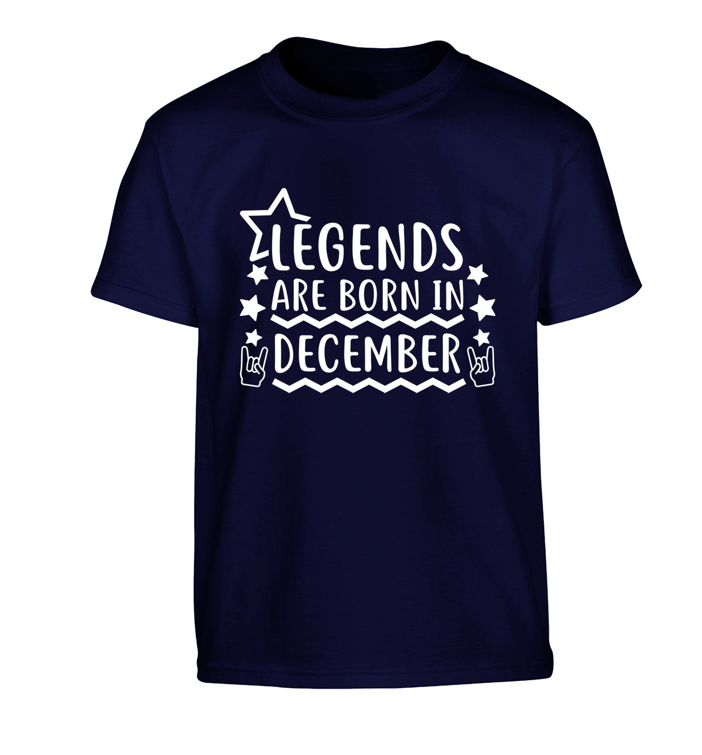 Legends are born in December Children's navy Tshirt 12-13 Years