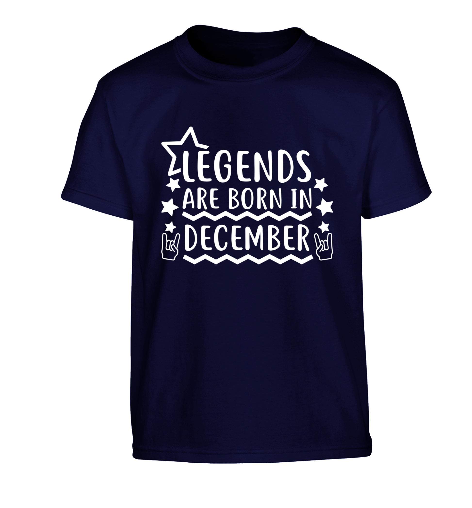 Legends are born in December Children's navy Tshirt 12-13 Years