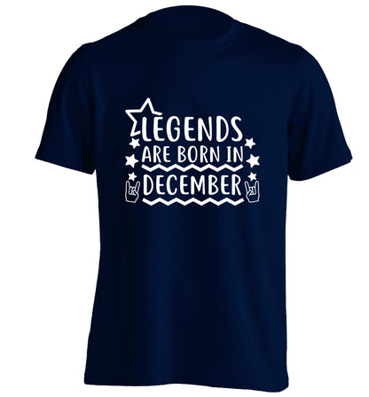 Legends are born in December adults unisex navy Tshirt 2XL