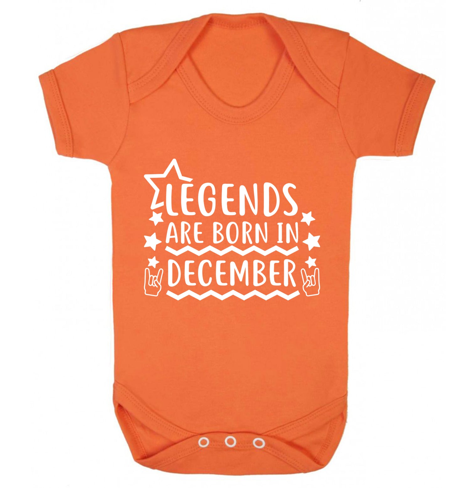 Legends are born in December Baby Vest orange 18-24 months