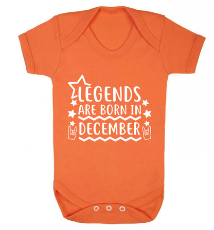 Legends are born in December Baby Vest orange 18-24 months