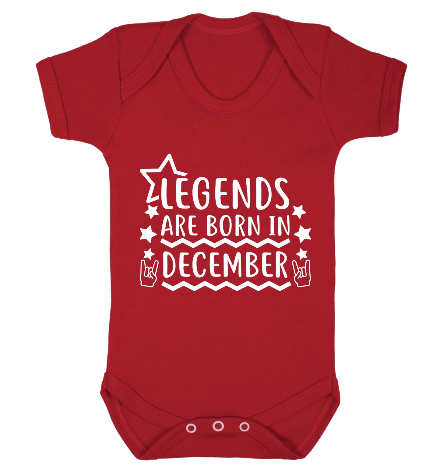 Legends are born in December Baby Vest red 18-24 months