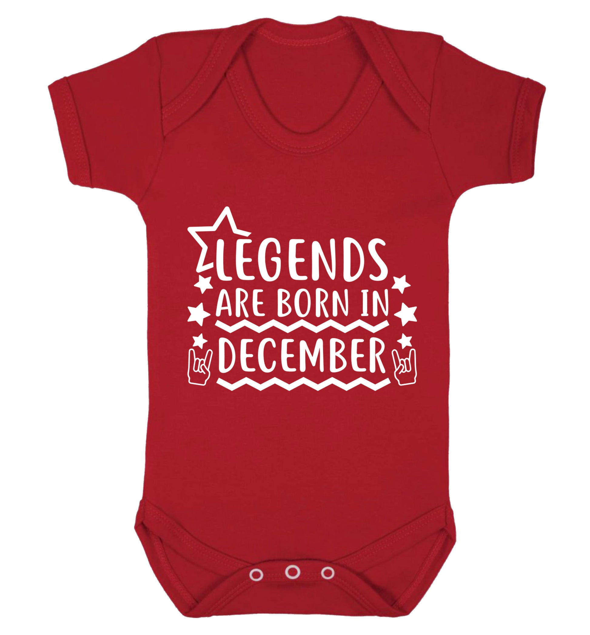 Legends are born in December Baby Vest red 18-24 months