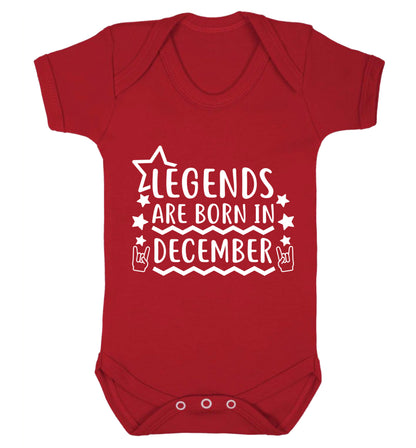 Legends are born in December Baby Vest red 18-24 months