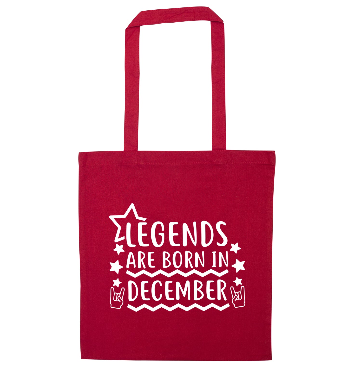 Legends are born in December red tote bag