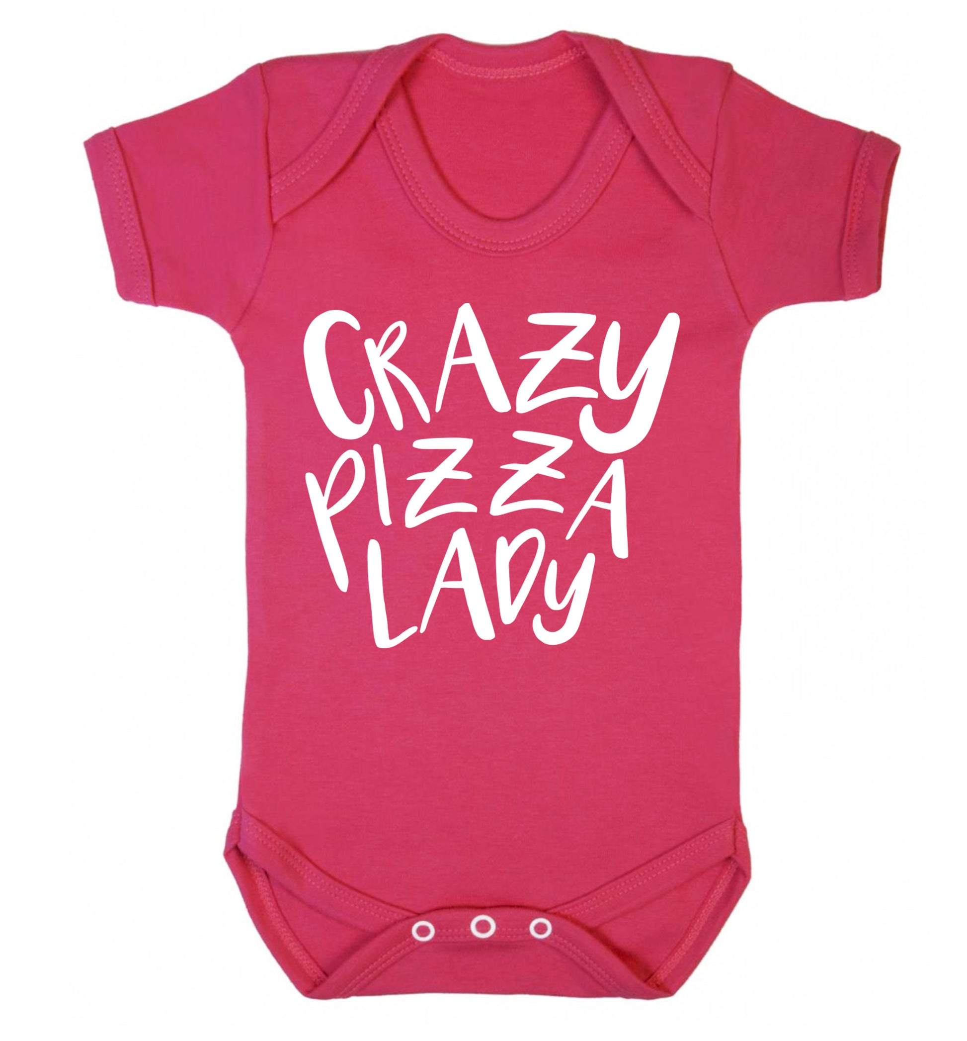 Crazy pizza lady Baby Vest dark pink 18-24 months