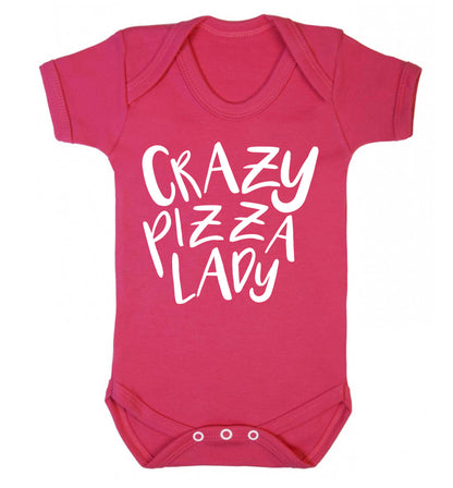 Crazy pizza lady Baby Vest dark pink 18-24 months