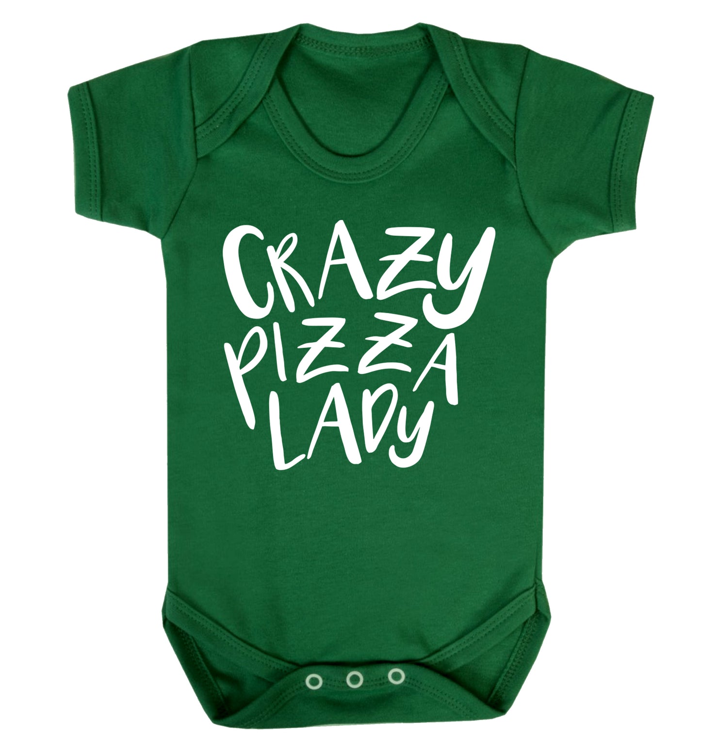 Crazy pizza lady Baby Vest green 18-24 months