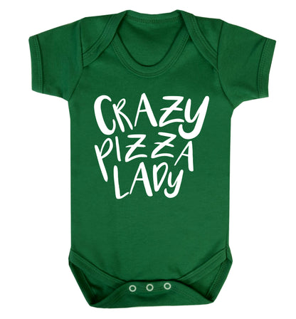 Crazy pizza lady Baby Vest green 18-24 months