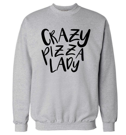 Crazy pizza lady Adult's unisex grey Sweater 2XL