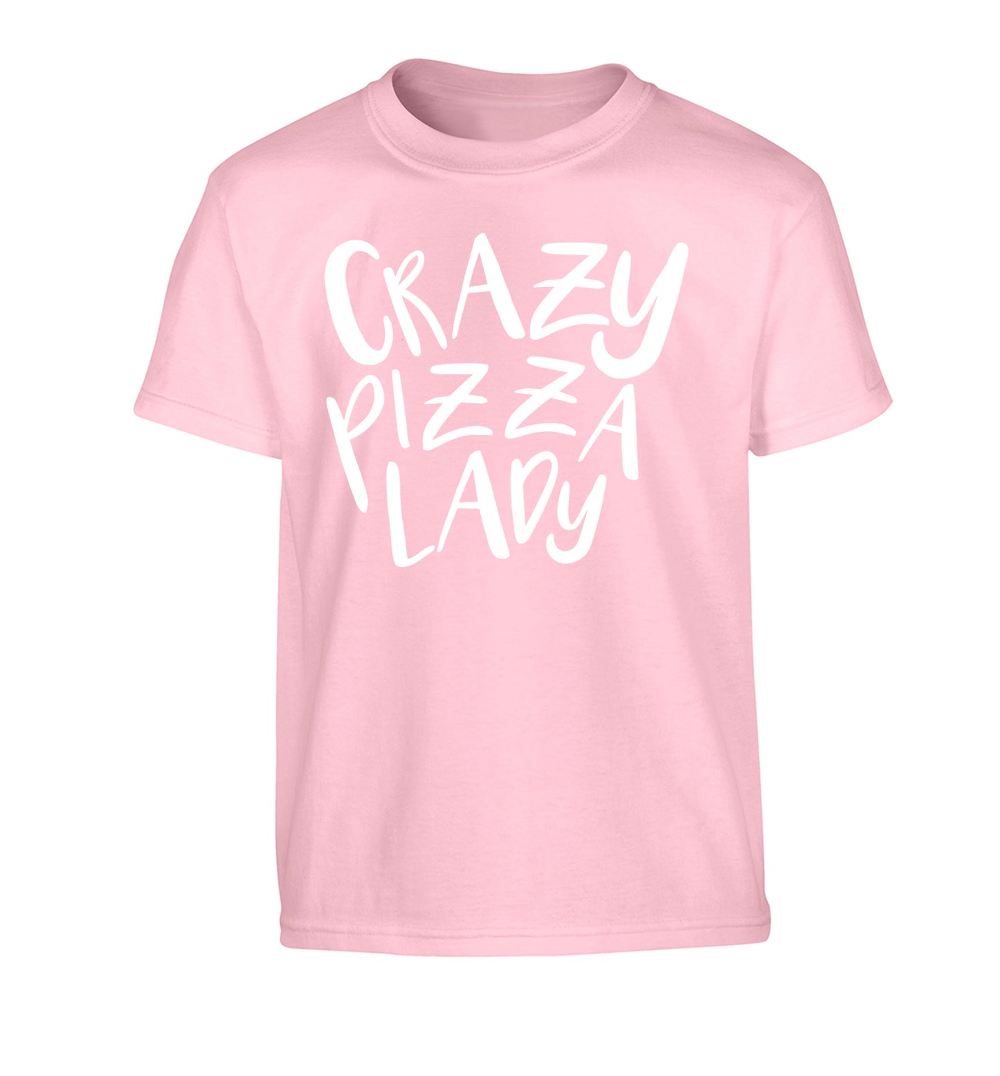 Crazy pizza lady Children's light pink Tshirt 12-13 Years