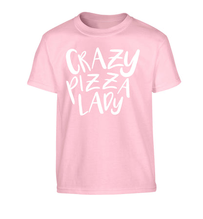 Crazy pizza lady Children's light pink Tshirt 12-13 Years