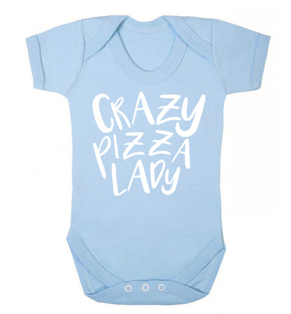 Crazy pizza lady Baby Vest pale blue 18-24 months