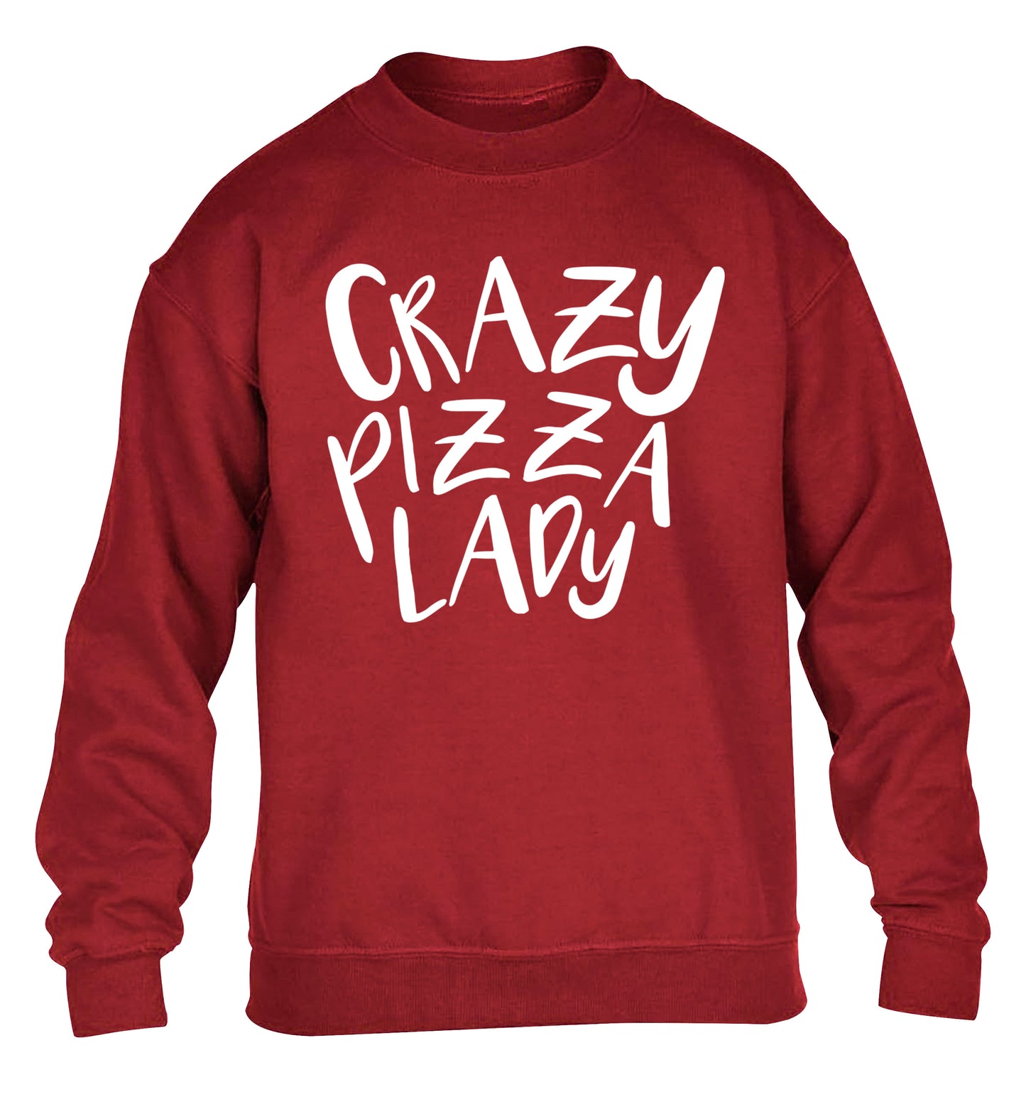 Crazy pizza lady children's grey sweater 12-13 Years