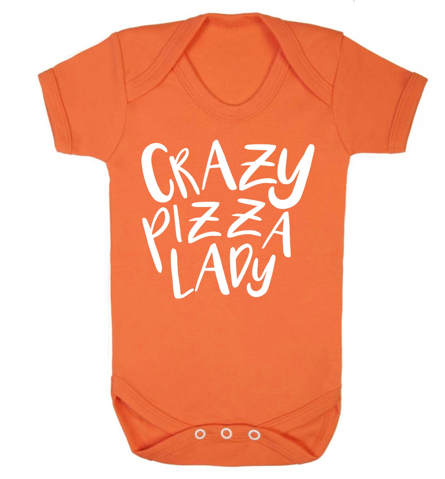 Crazy pizza lady Baby Vest orange 18-24 months