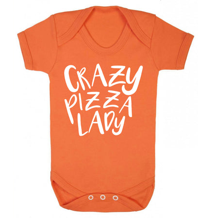 Crazy pizza lady Baby Vest orange 18-24 months