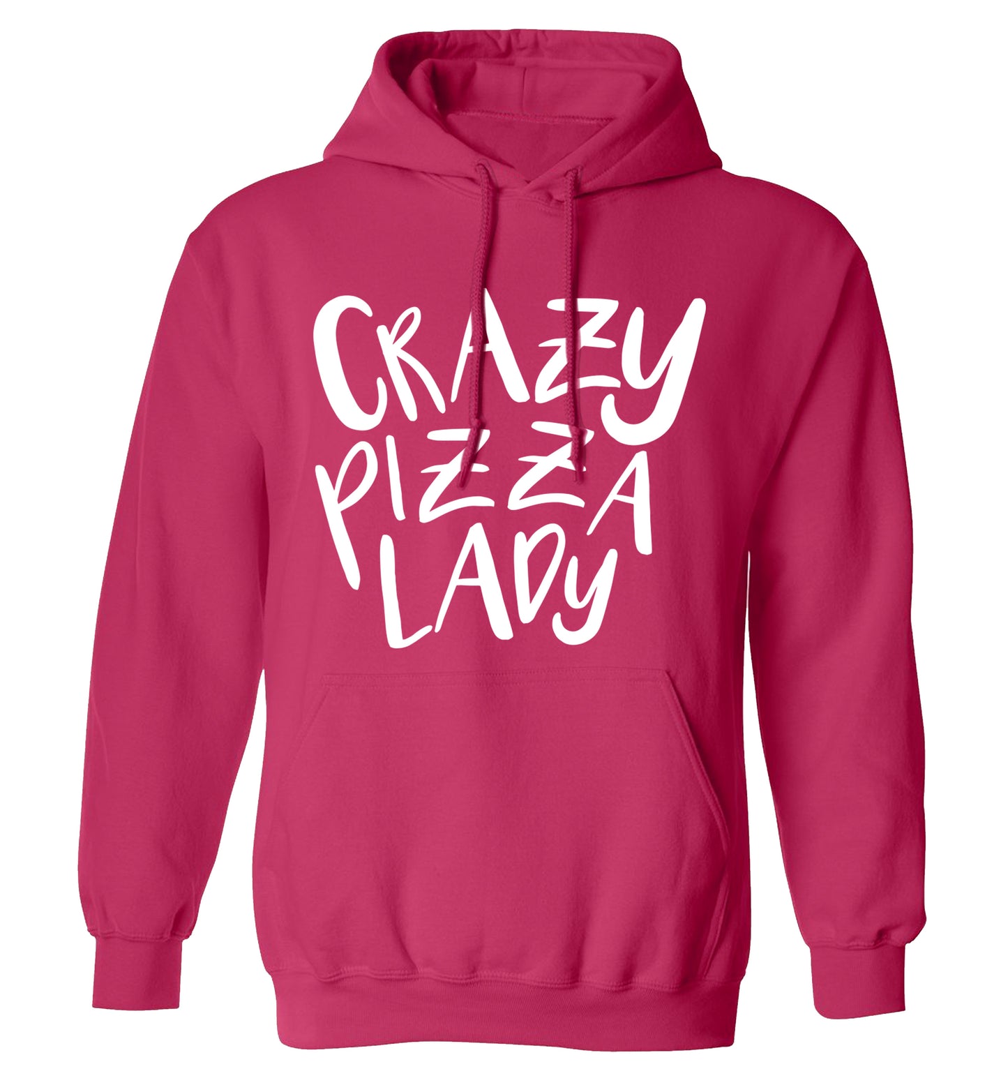 Crazy pizza lady adults unisex pink hoodie 2XL