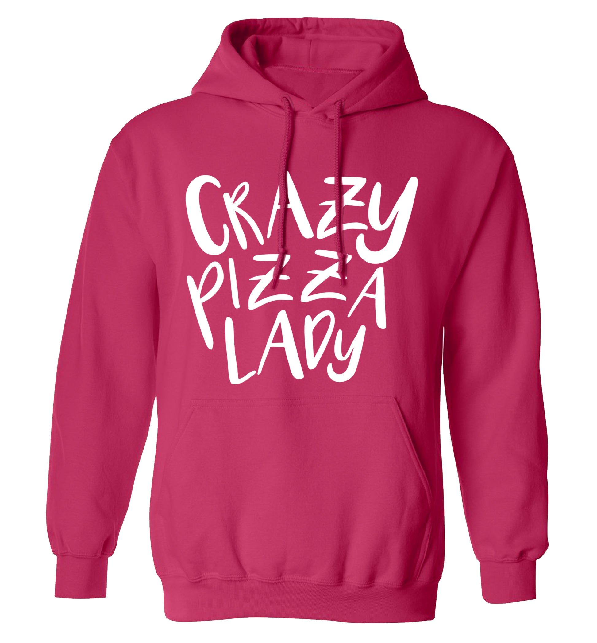 Crazy pizza lady adults unisex pink hoodie 2XL