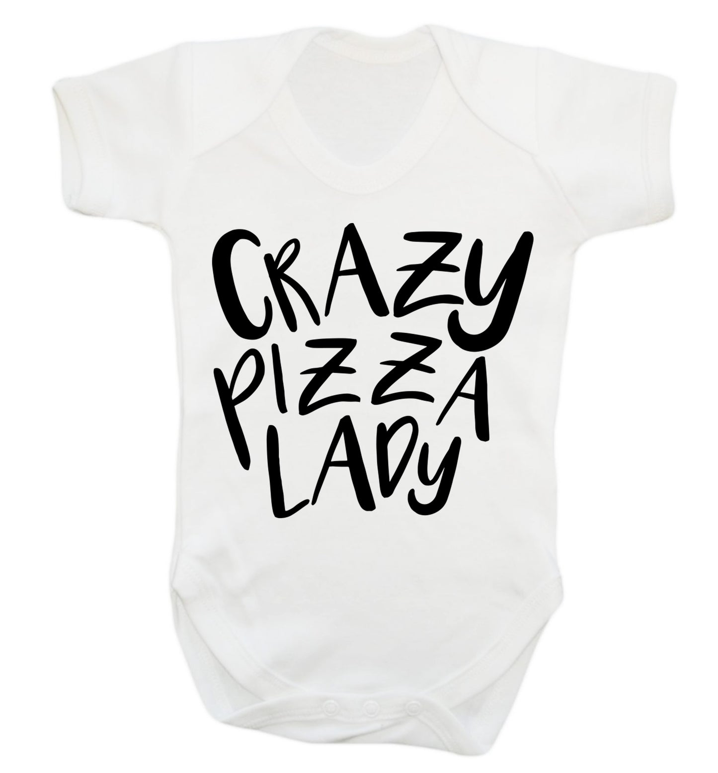 Crazy pizza lady Baby Vest white 18-24 months