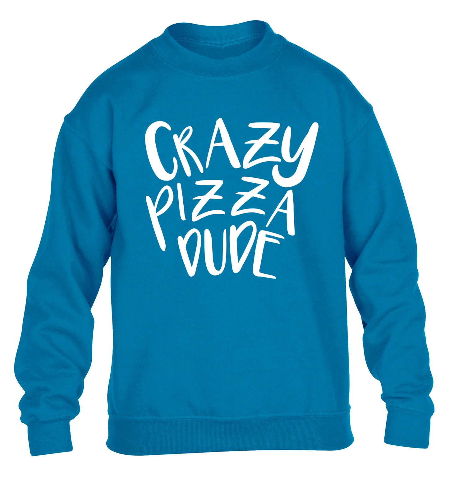 Crazy pizza dude children's blue sweater 12-13 Years