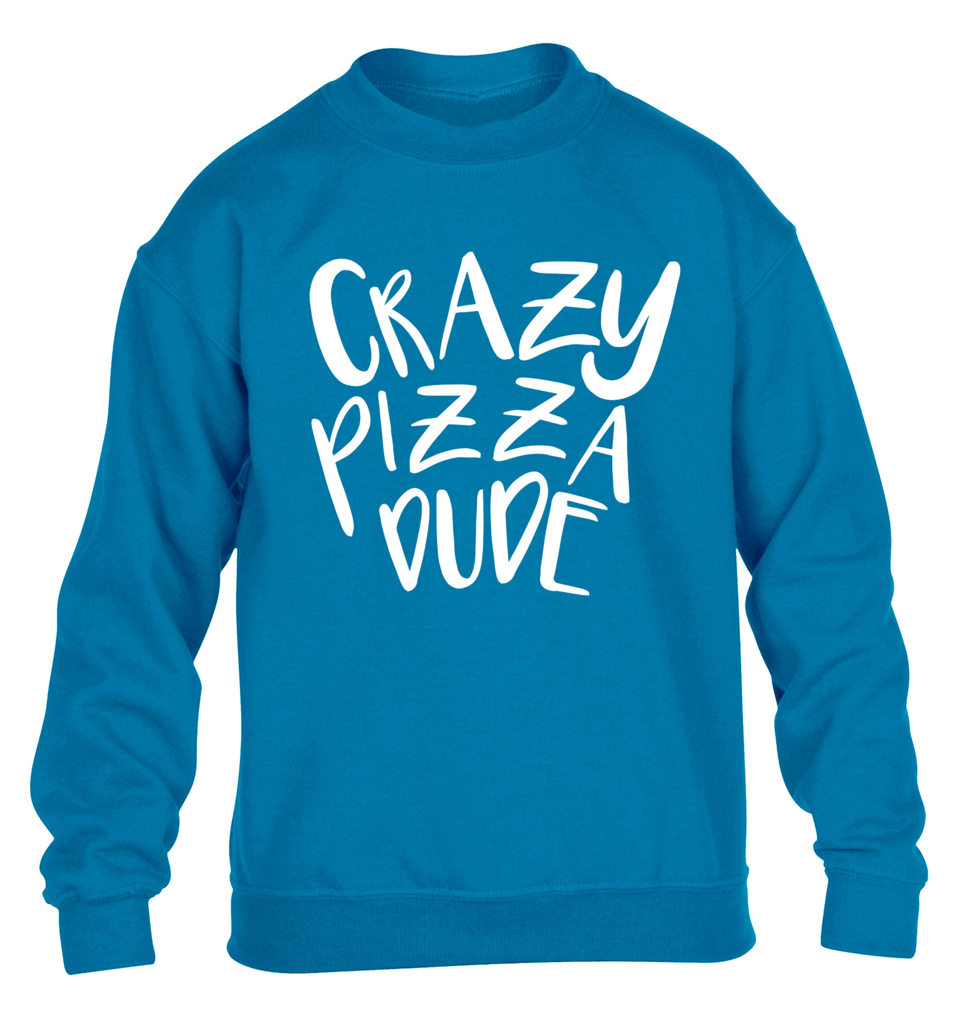 Crazy pizza dude children's blue sweater 12-13 Years