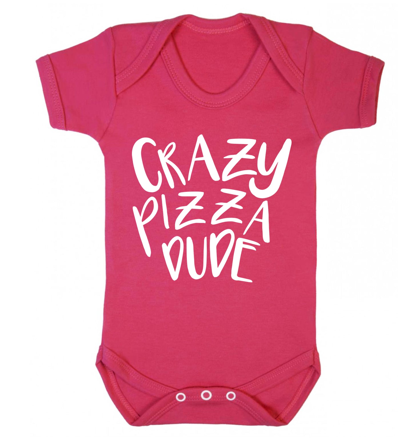Crazy pizza dude Baby Vest dark pink 18-24 months