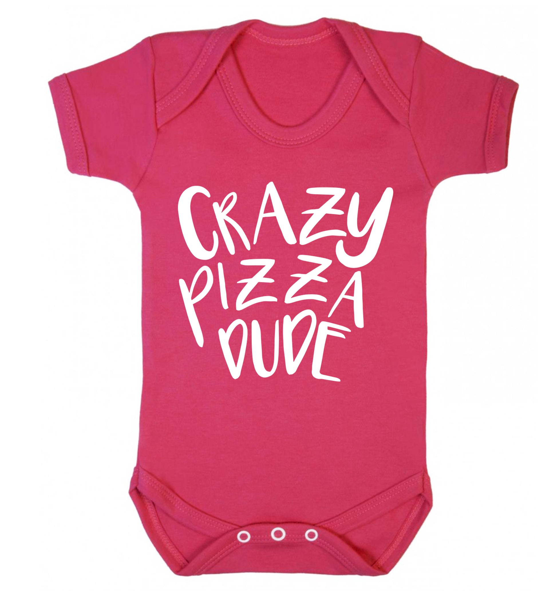 Crazy pizza dude Baby Vest dark pink 18-24 months