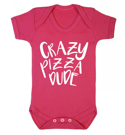 Crazy pizza dude Baby Vest dark pink 18-24 months