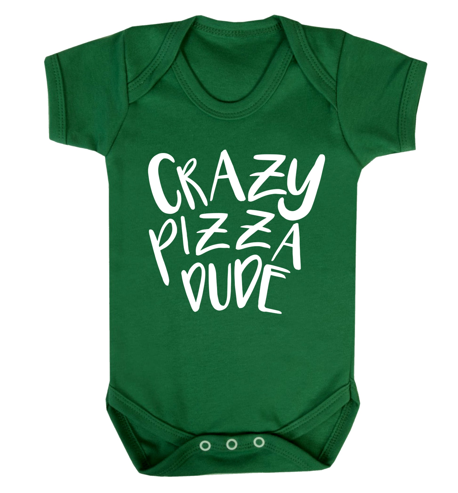 Crazy pizza dude Baby Vest green 18-24 months