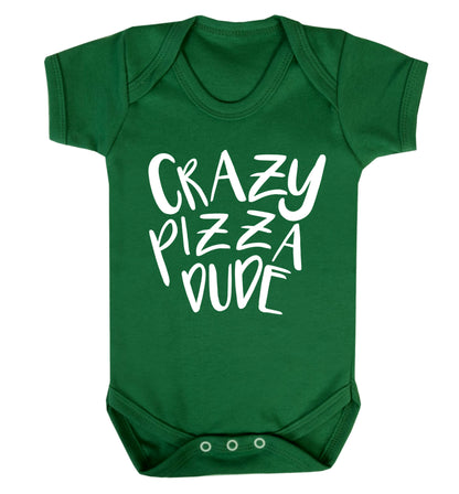 Crazy pizza dude Baby Vest green 18-24 months