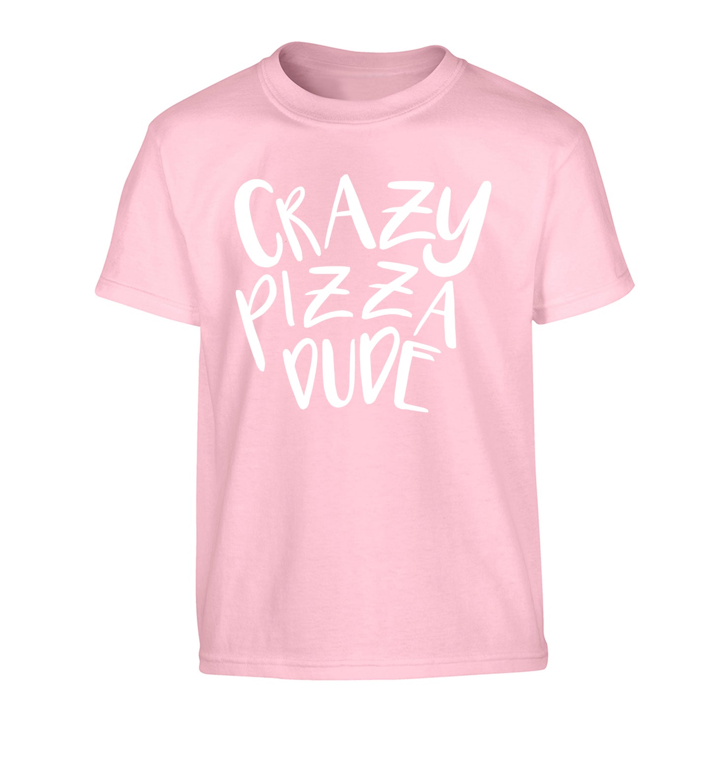 Crazy pizza dude Children's light pink Tshirt 12-13 Years