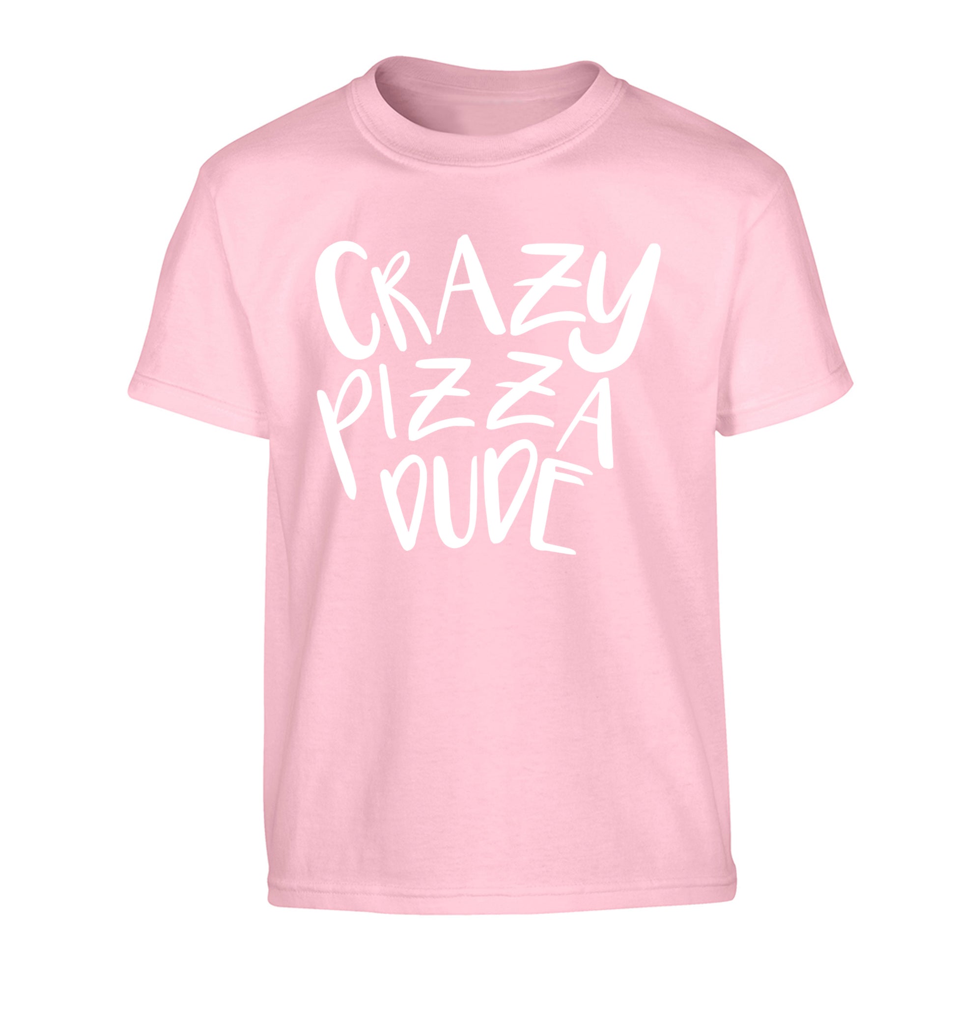 Crazy pizza dude Children's light pink Tshirt 12-13 Years