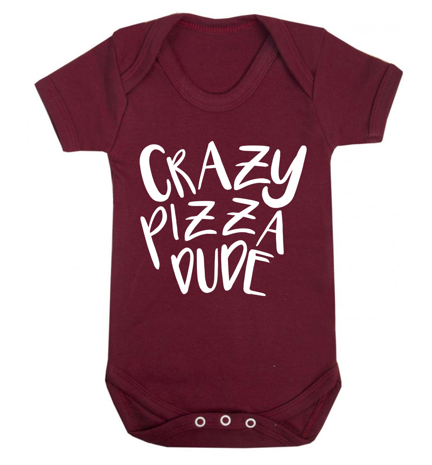 Crazy pizza dude Baby Vest maroon 18-24 months